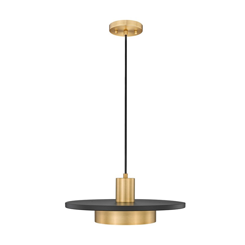 Z-Lite Ludo 1Lt 16" Pendant, Black/Gold/Frosted