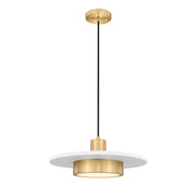 Z-Lite Ludo 1Lt 16" Pendant, White/Gold/Frosted - 829P16-MW-MGLD-LED