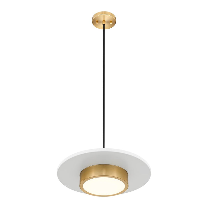 Z-Lite Ludo 1Lt 16" Pendant, White/Gold/Frosted