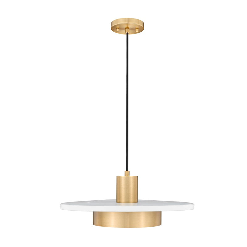 Z-Lite Ludo 1Lt 16" Pendant, White/Gold/Frosted