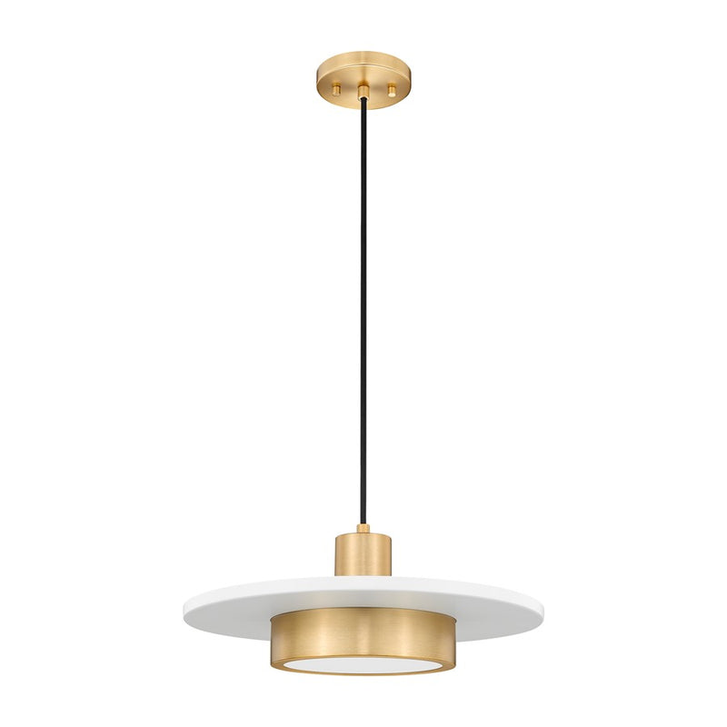 Z-Lite Ludo 1Lt 16" Pendant, White/Gold/Frosted