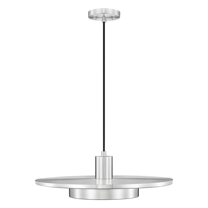 Z-Lite Ludo 1 Light 20" Pendant, Brushed Nickel/Frosted