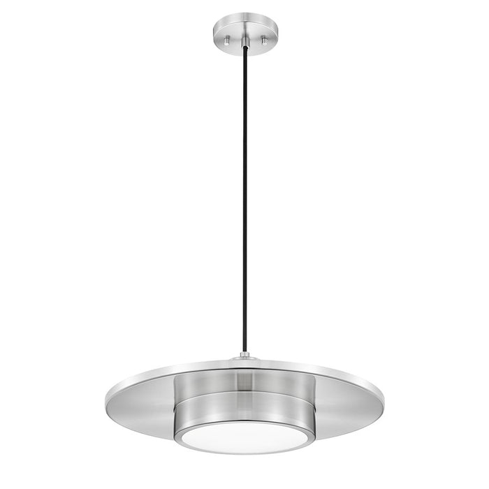 Z-Lite Ludo 1 Light 20" Pendant, Brushed Nickel/Frosted