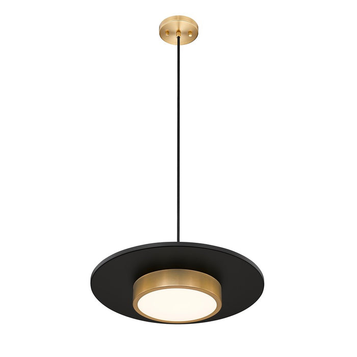Z-Lite Ludo 1Lt 20" Pendant, Black/Gold/Frosted