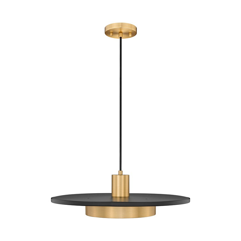 Z-Lite Ludo 1Lt 20" Pendant, Black/Gold/Frosted