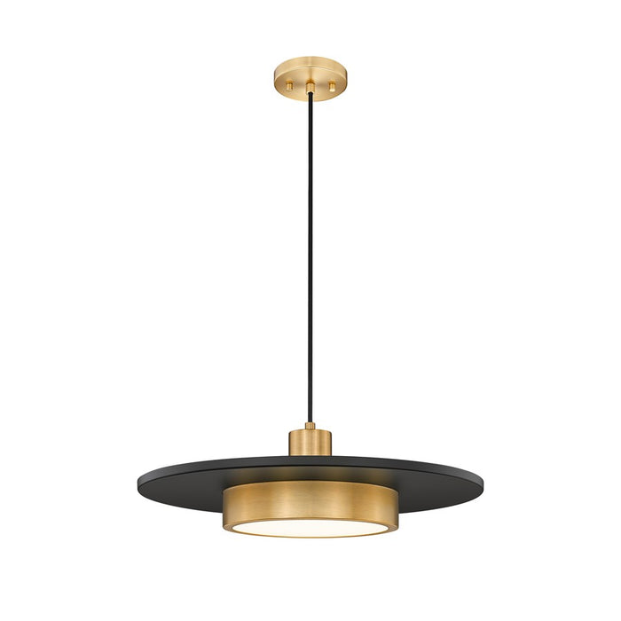 Z-Lite Ludo 1Lt 20" Pendant, Black/Gold/Frosted