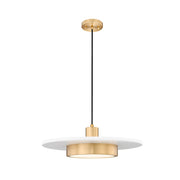 Z-Lite Ludo 1Lt 20" Pendant, White/Gold/Frosted - 829P20-MW-MGLD-LED