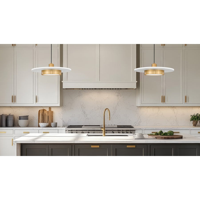 Z-Lite Ludo 1Lt 20" Pendant, White/Gold/Frosted