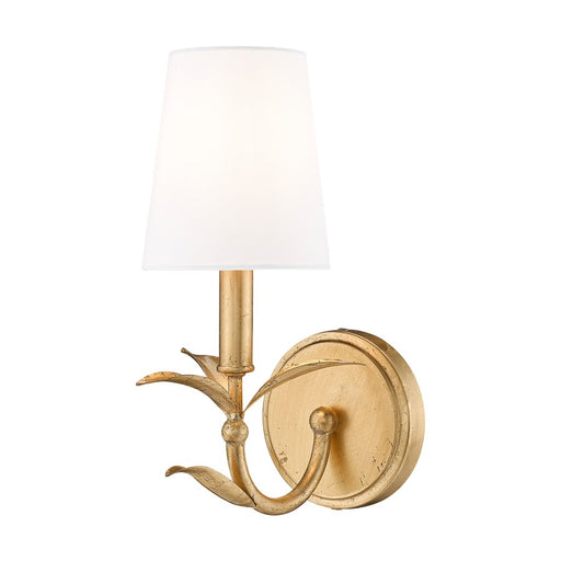Z-Lite Aslin 1 Light Wall Sconce, Gold Leaf/White - 830-1S-GLF