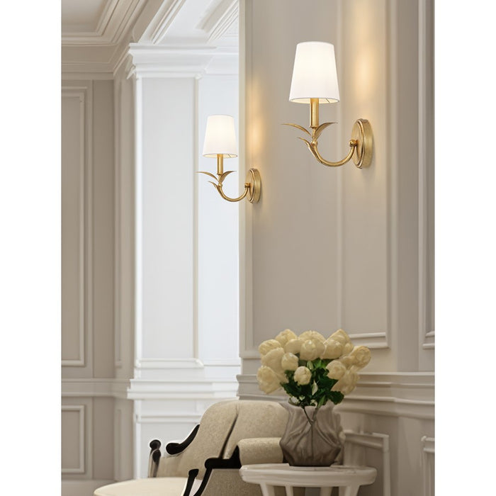 Z-Lite Aslin 1 Light Wall Sconce, Gold Leaf/White