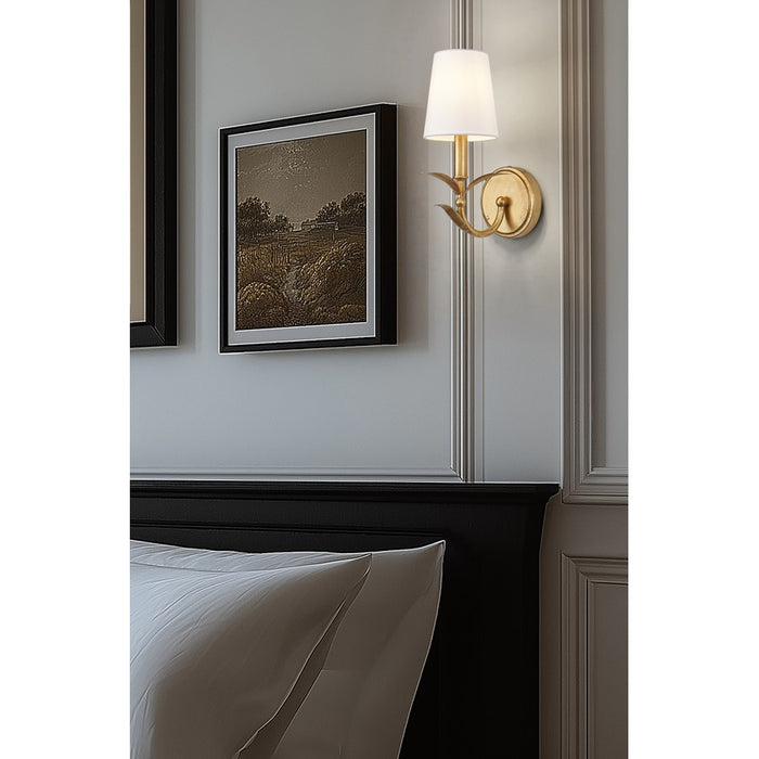 Z-Lite Aslin 1 Light Wall Sconce, Gold Leaf/White