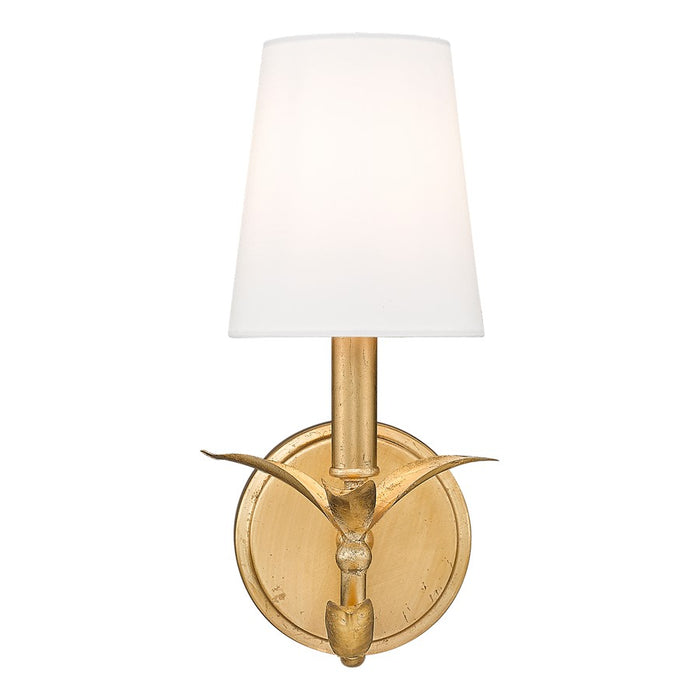 Z-Lite Aslin 1 Light Wall Sconce, Gold Leaf/White