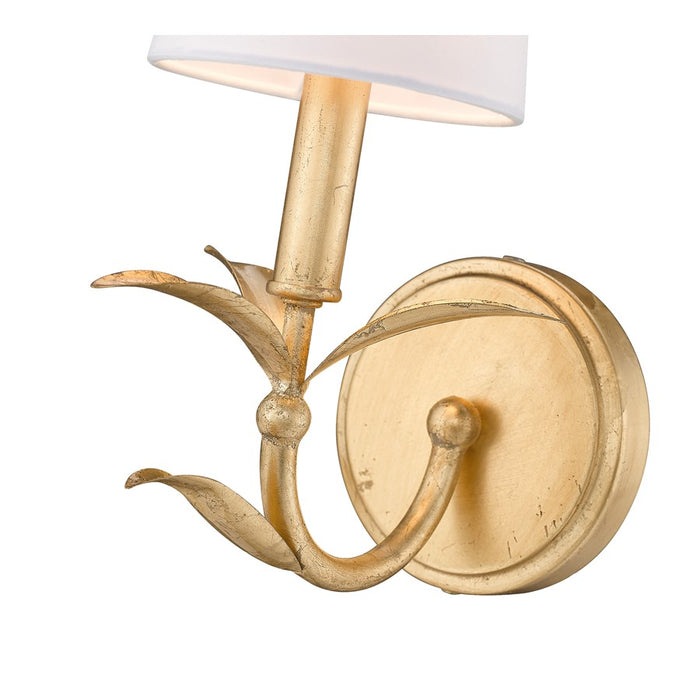 Z-Lite Aslin 1 Light Wall Sconce, Gold Leaf/White