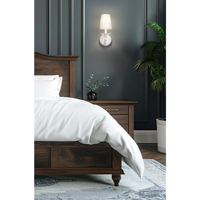 Z-Lite Aslin 1 Light Wall Sconce, Textured White/White
