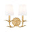 Z-Lite Aslin 2 Light Wall Sconce, Gold Leaf/White
