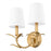 Z-Lite Aslin 2 Light Wall Sconce, Gold Leaf/White
