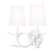 Z-Lite Aslin 2 Light Wall Sconce, Textured White/White - 830-2S-TXWH