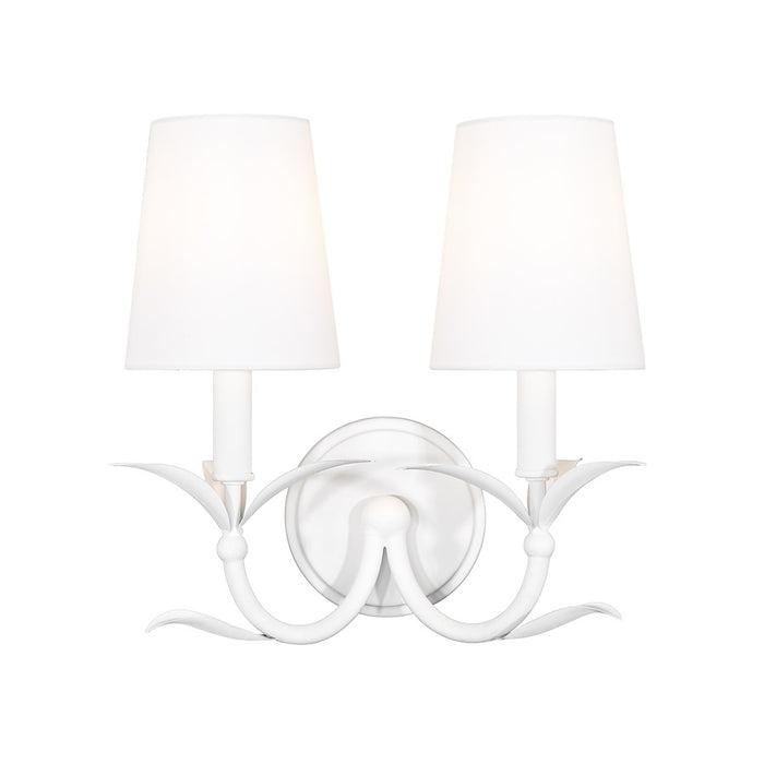 Z-Lite Aslin 2 Light Wall Sconce, Textured White/White