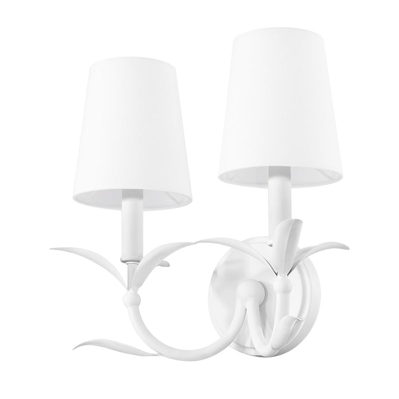 Z-Lite Aslin 2 Light Wall Sconce, Textured White/White