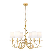 Z-Lite Aslin 6 Light Chandelier, Gold Leaf/White - 830-31GLF
