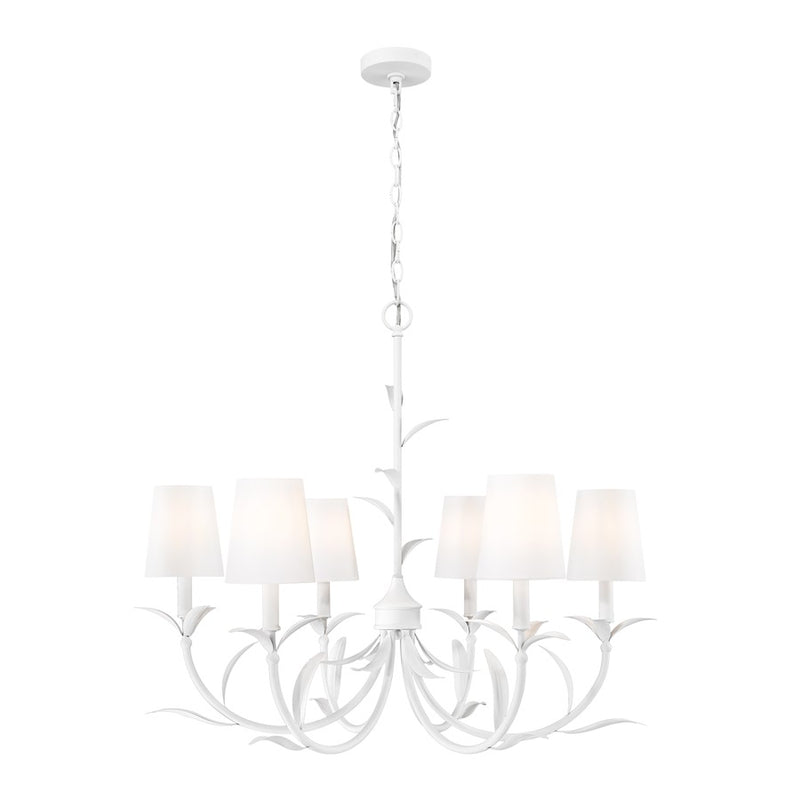Z-Lite Aslin 6 Light Chandelier, Textured White/White - 830-31TXWH