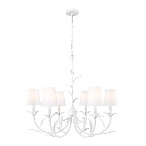 Z-Lite Aslin 6 Light Chandelier, Textured White/White - 830-31TXWH
