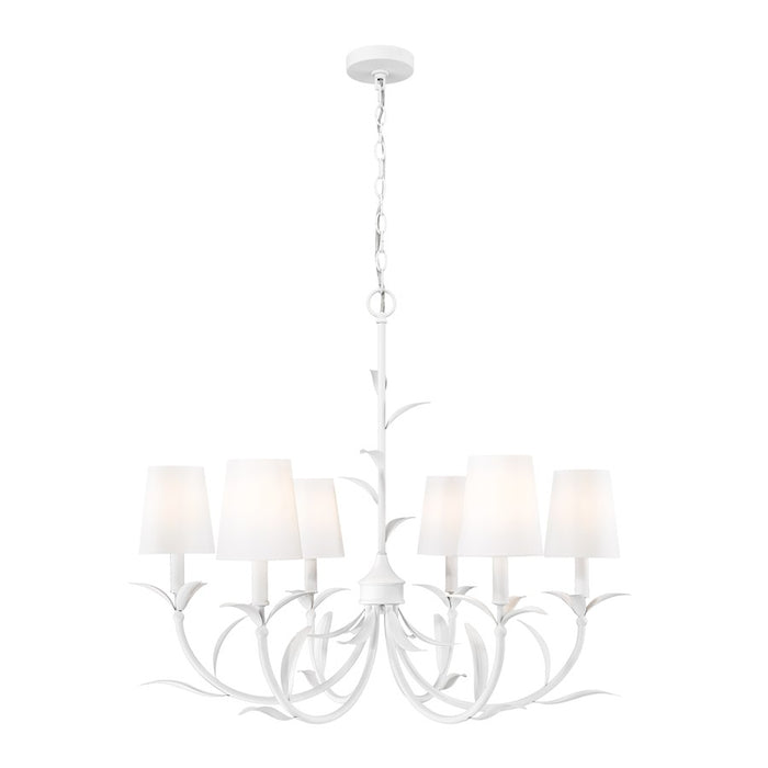 Z-Lite Aslin 6 Light Chandelier, Textured White/White - 830-31TXWH