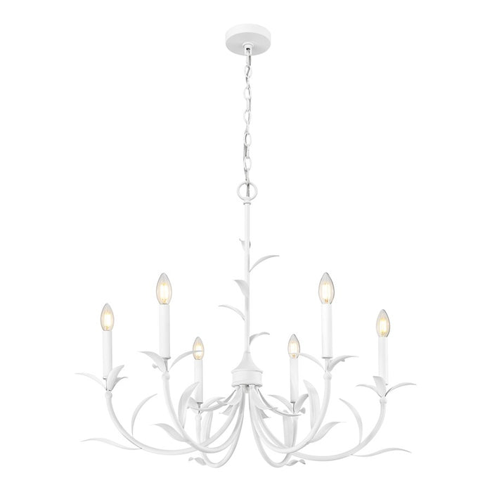 Z-Lite Aslin 6 Light Chandelier, Textured White/White