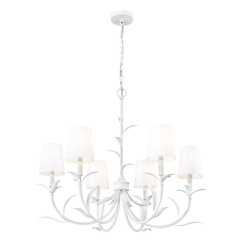 Z-Lite Aslin 6 Light Chandelier, Textured White/White