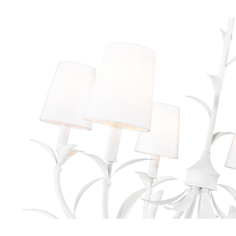 Z-Lite Aslin 6 Light Chandelier, Textured White/White