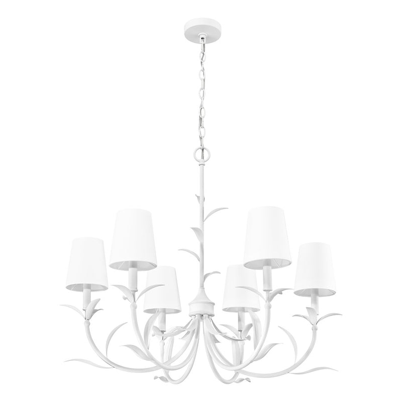 Z-Lite Aslin 6 Light Chandelier, Textured White/White
