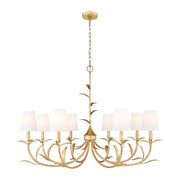 Z-Lite Aslin 8 Light Chandelier, Gold Leaf/White - 830-42GLF