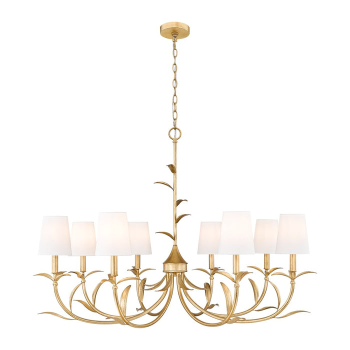 Z-Lite Aslin 8 Light Chandelier, Gold Leaf/White - 830-42GLF