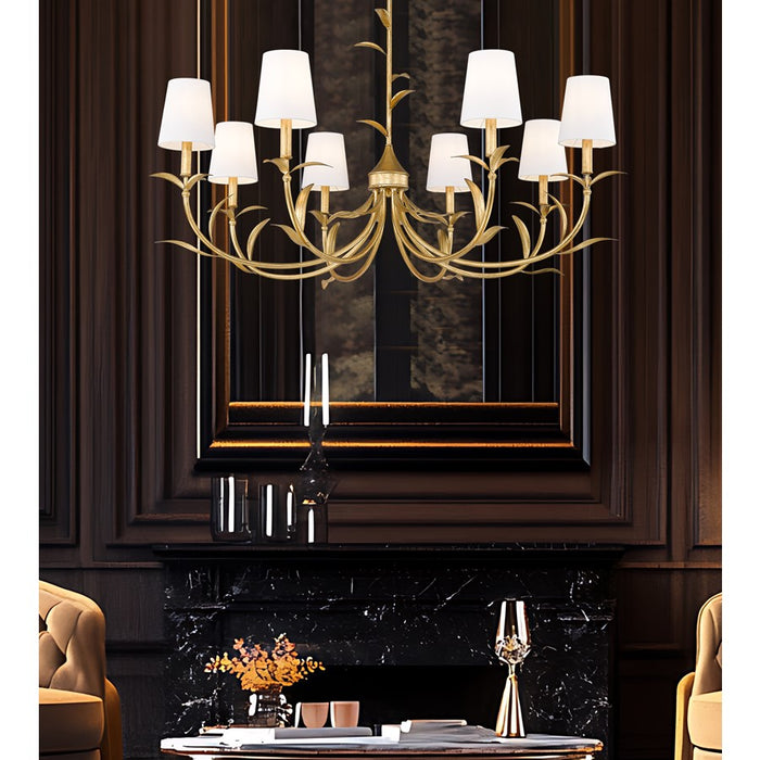 Z-Lite Aslin 8 Light Chandelier, Gold Leaf/White