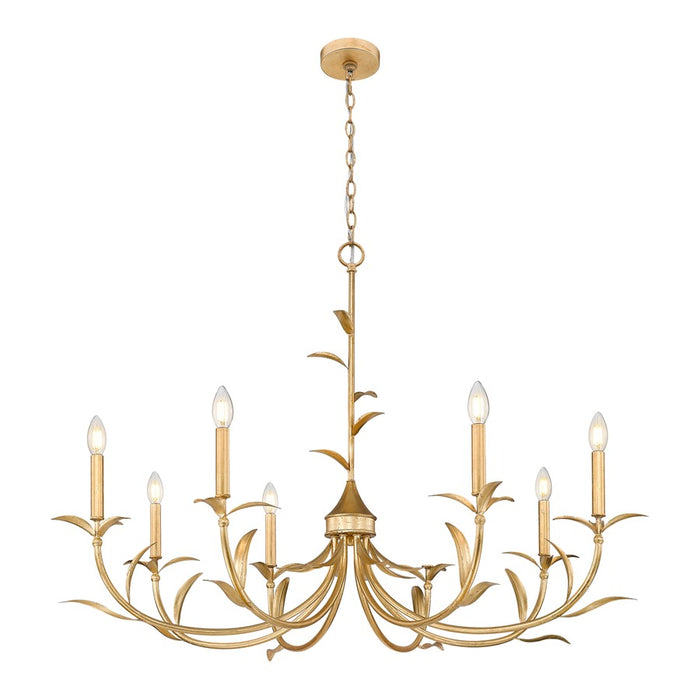 Z-Lite Aslin 8 Light Chandelier, Gold Leaf/White