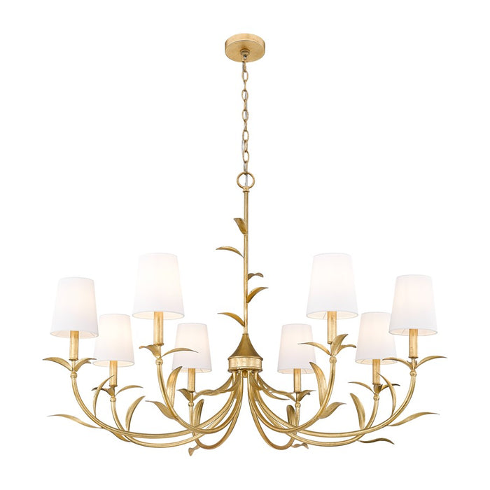 Z-Lite Aslin 8 Light Chandelier, Gold Leaf/White