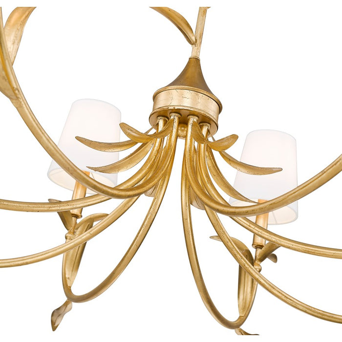 Z-Lite Aslin 8 Light Chandelier, Gold Leaf/White