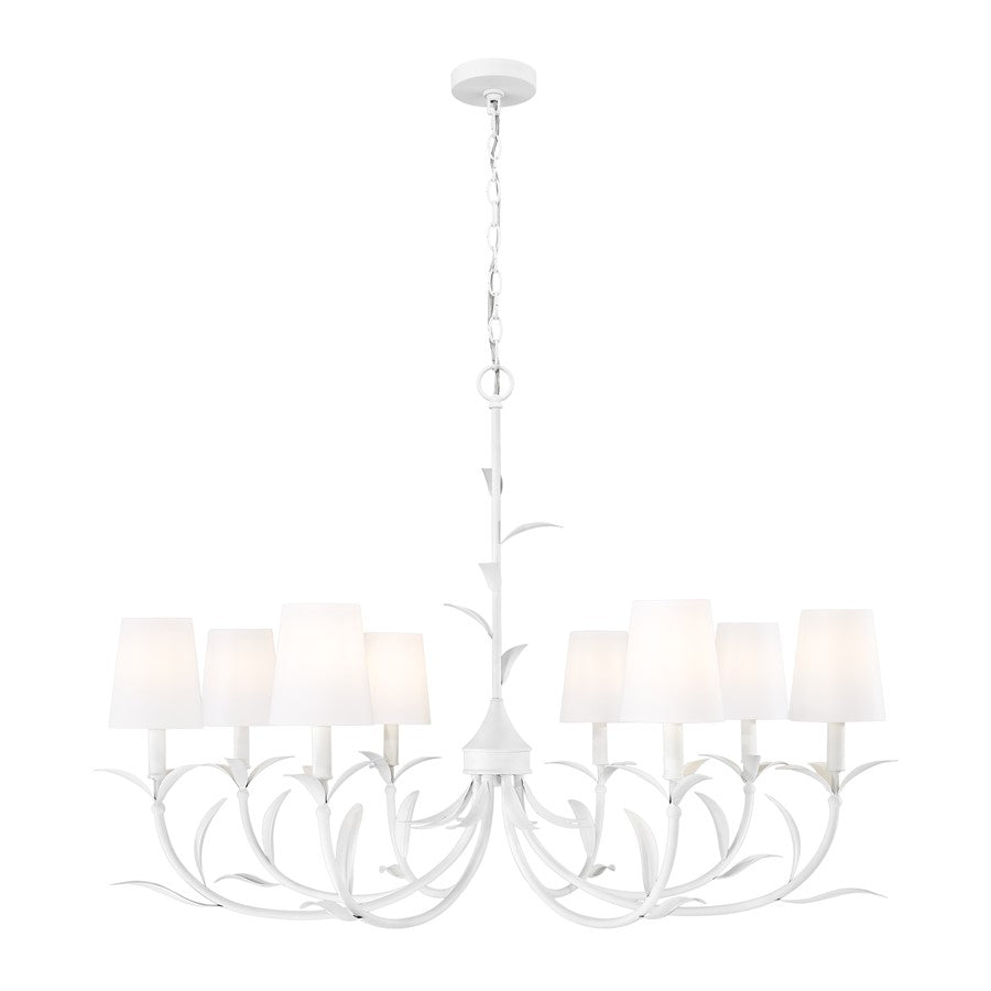 Z-Lite Aslin 8 Light Chandelier, Textured White/White - 830-42TXWH