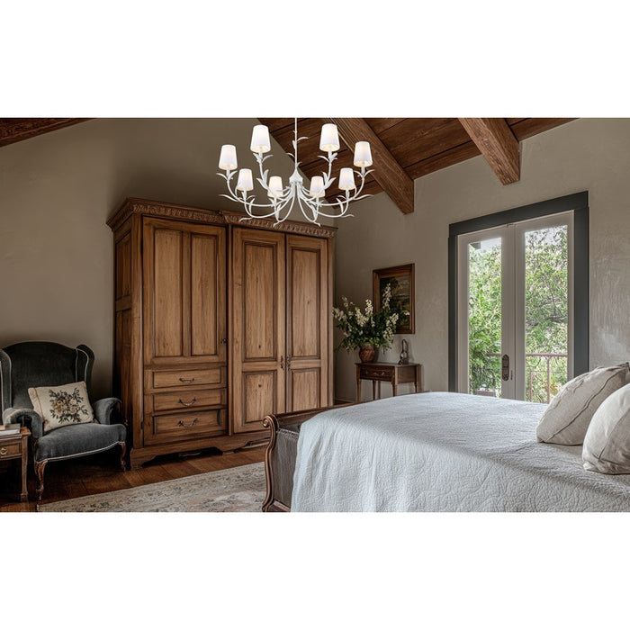 Z-Lite Aslin 8 Light Chandelier, Textured White/White