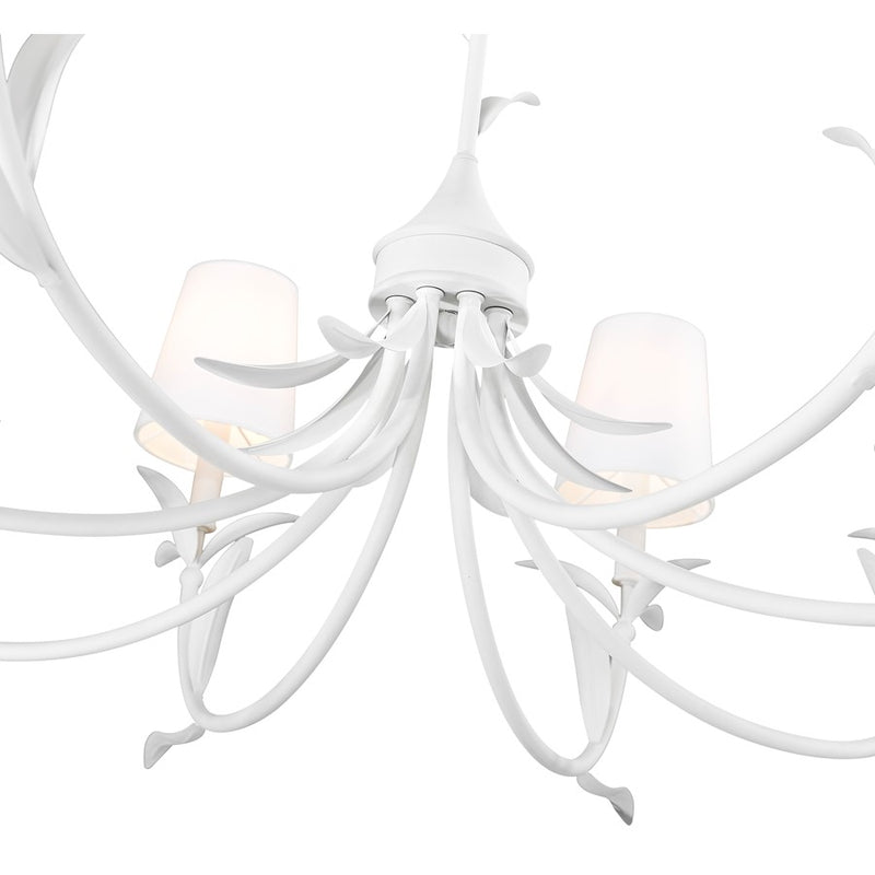 Z-Lite Aslin 8 Light Chandelier, Textured White/White