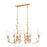 Z-Lite Aslin 6 Light Linear Chandelier, Gold Leaf/White - 830-44L-GLF