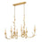 Z-Lite Aslin 6 Light Linear Chandelier, Gold Leaf/White
