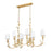 Z-Lite Aslin 6 Light Linear Chandelier, Gold Leaf/White