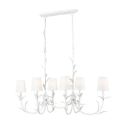 Z-Lite Aslin 6 Light Linear Chandelier, Textured White/White - 830-44L-TXWH