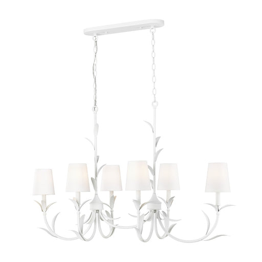 Z-Lite Aslin 6 Light Linear Chandelier, Textured White/White - 830-44L-TXWH