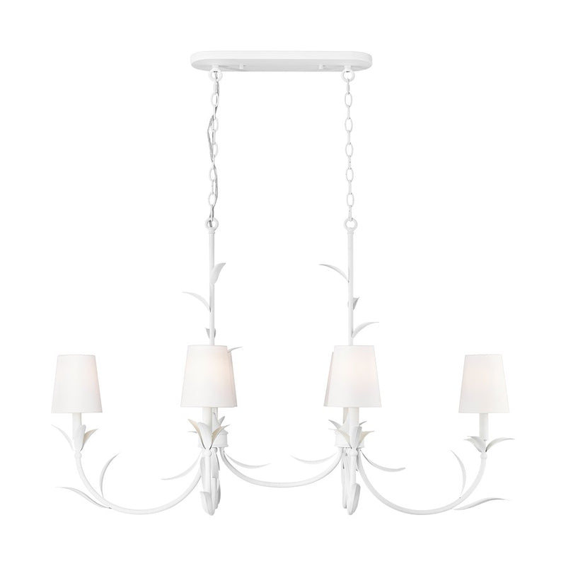 Z-Lite Aslin 6 Light Linear Chandelier, Textured White/White