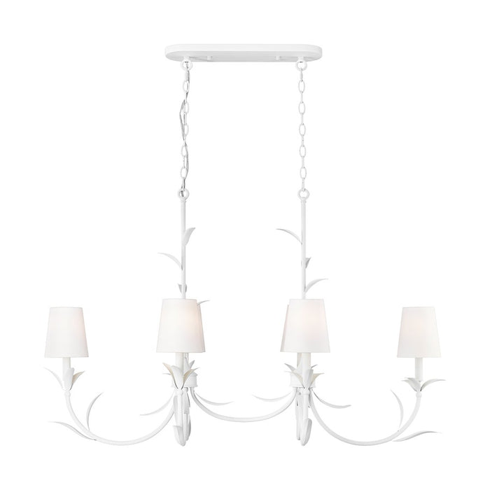 Z-Lite Aslin 6 Light Linear Chandelier, Textured White/White