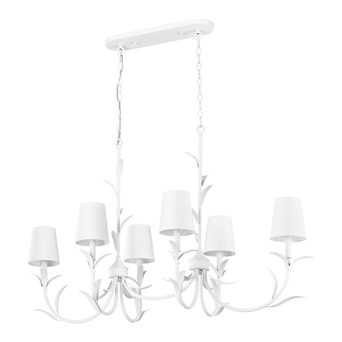 Z-Lite Aslin 6 Light Linear Chandelier, Textured White/White