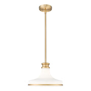 Z-Lite Reznor 1 Light 12" Pendant, Modern Gold/Matte Opal - 831P12-MGLD