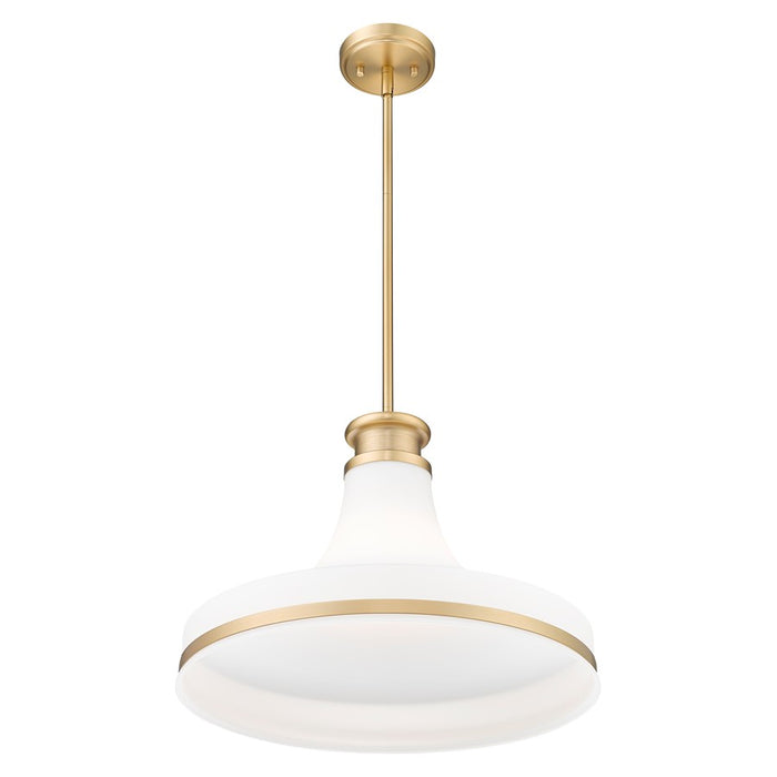 Z-Lite Reznor 1 Light 18" Pendant, Modern Gold/Matte Opal